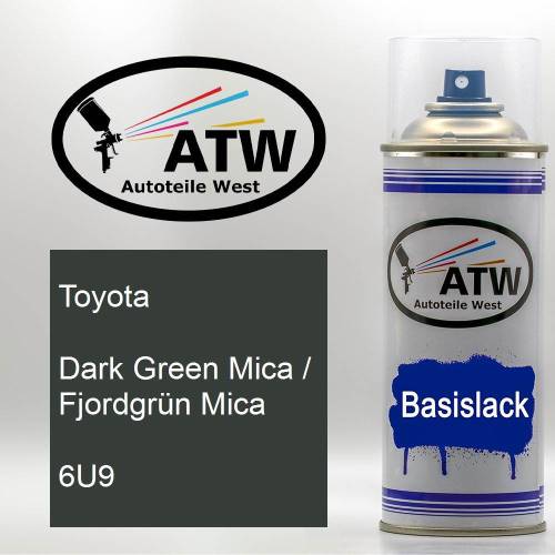 Toyota, Dark Green Mica / Fjordgrün Mica, 6U9: 400ml Sprühdose, von ATW Autoteile West.